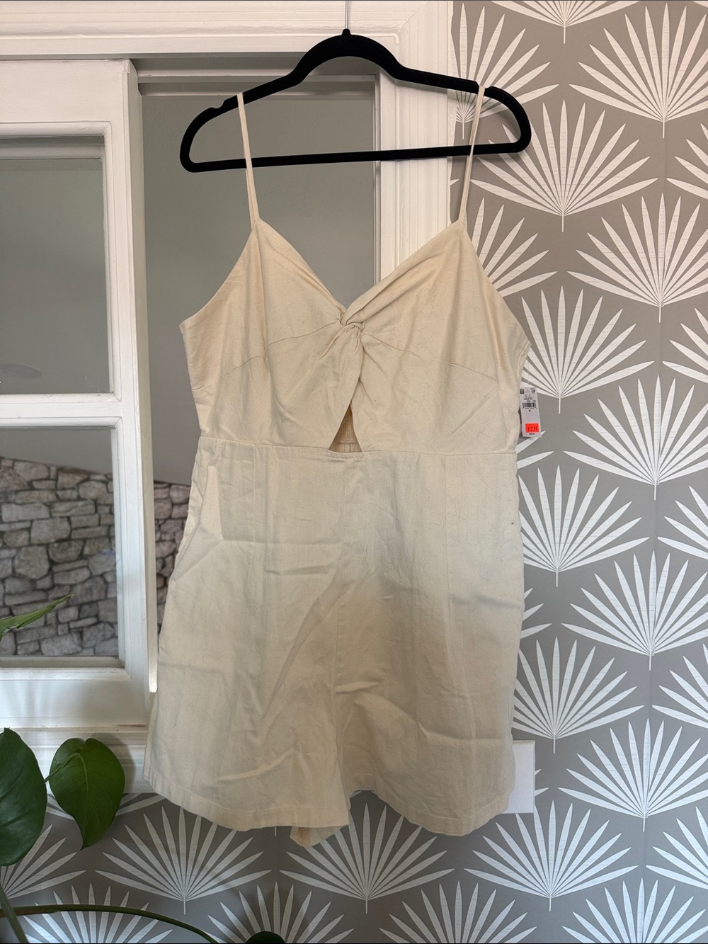 Old Navy Cream Twist-Front Spaghetti-Strap Mini Dress